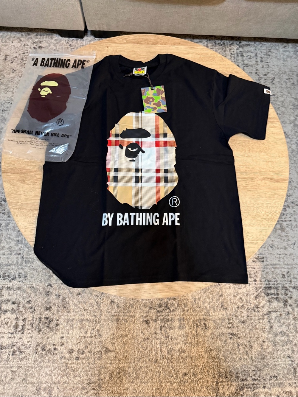 A Bathing Ape Black Burberry L